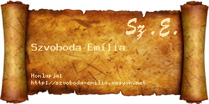 Szvoboda Emília névjegykártya